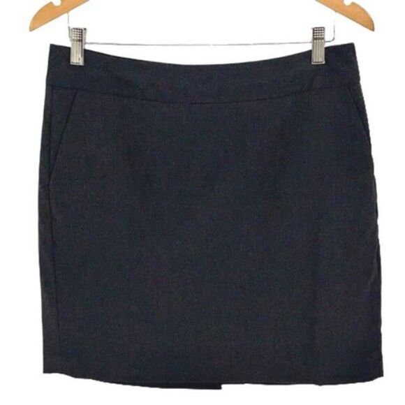 Banana Republic Womens Back Zip Cotton Blend Mini Pencil Skirt Charcoal Size 10P - Picture 1 of 6